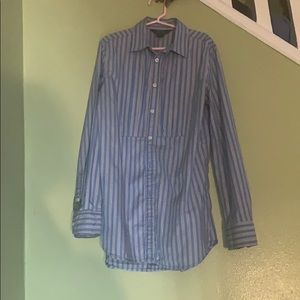 Blue and White Polo Shirt